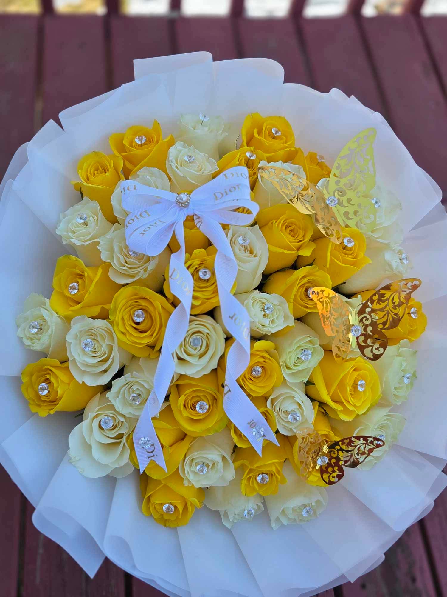 Golden butterfly bouquet